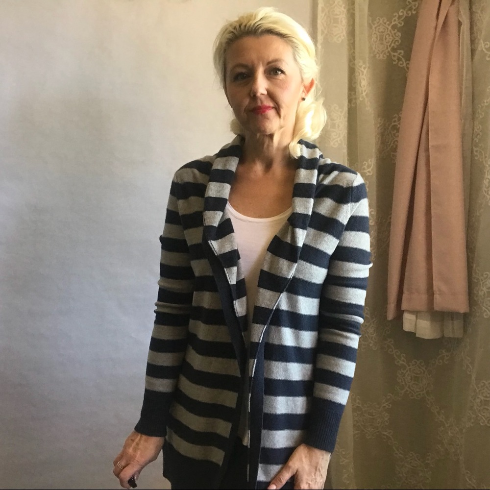 JOIE Cashmere Long Cardigan Striped - Picture 6 of 8